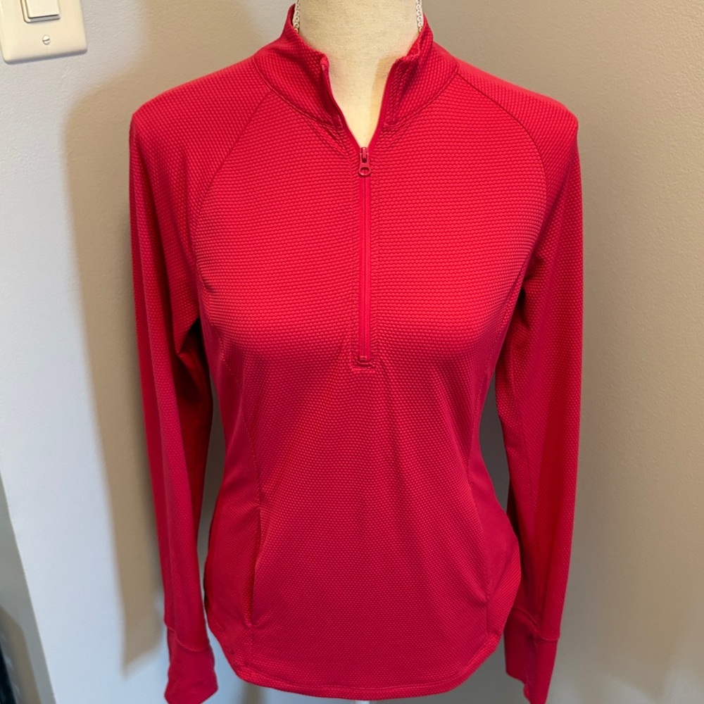 Tommy Bahama Red Long Sleeve Quarter-Zip Top